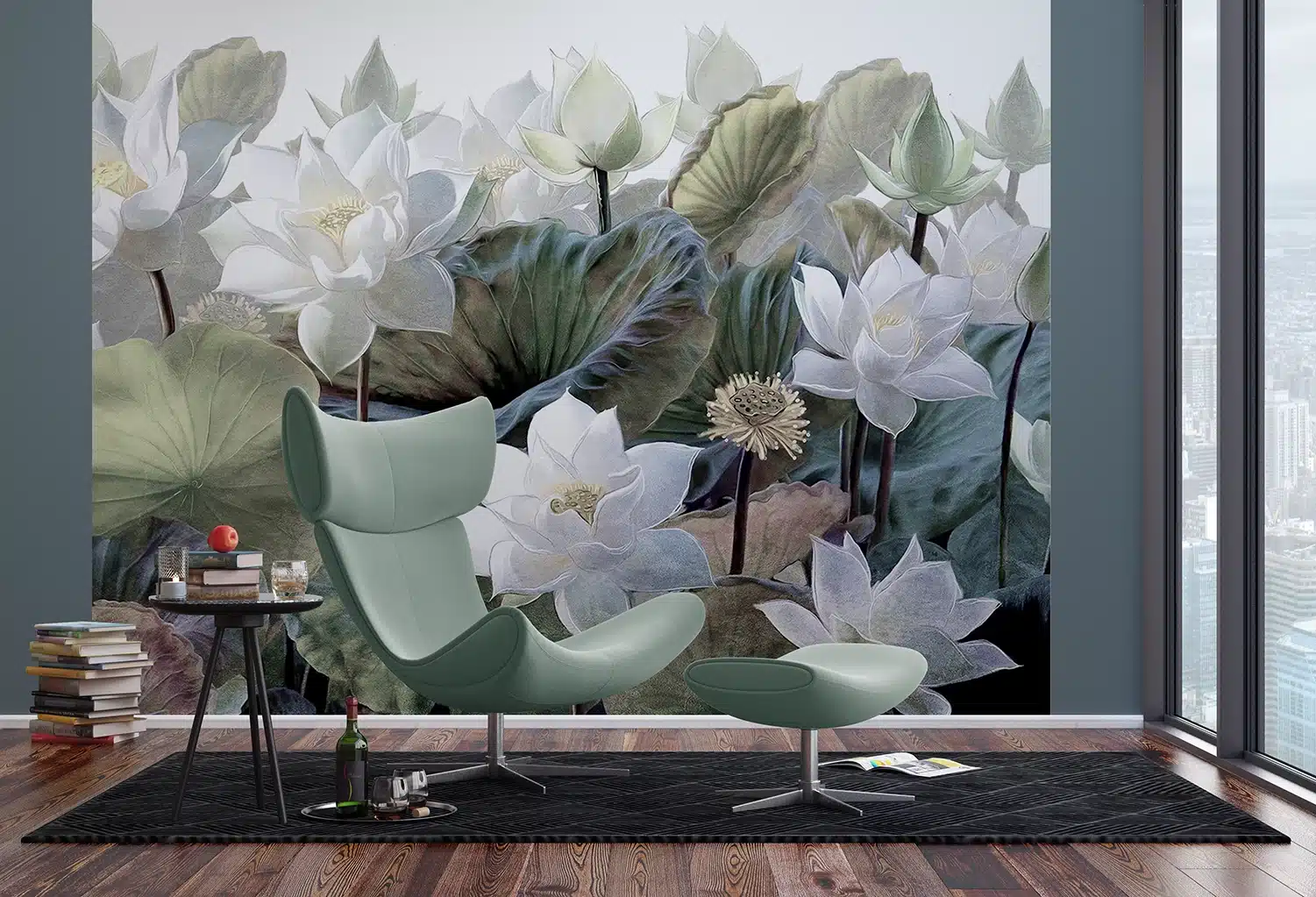 Custom Size Wall Mural EmboSSFlowers | Premium Non-Woven Wallpaper | FTNS1254 6