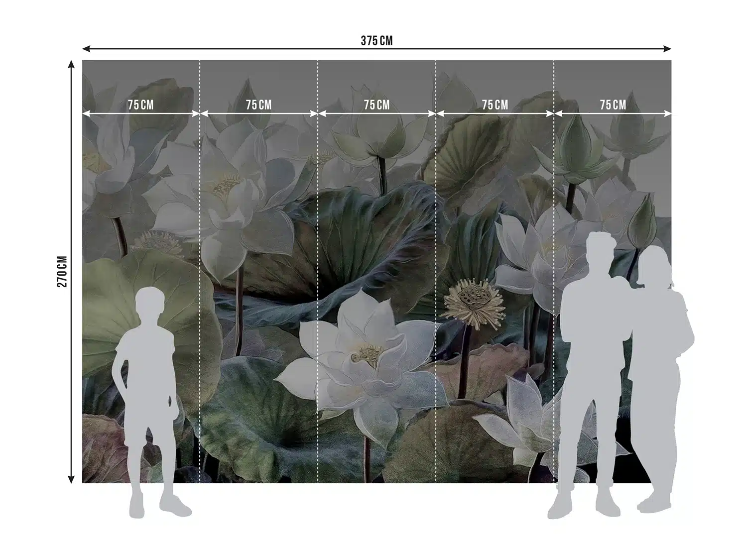 Custom Size Wall Mural EmboSSFlowers | Premium Non-Woven Wallpaper | FTNS1254 7