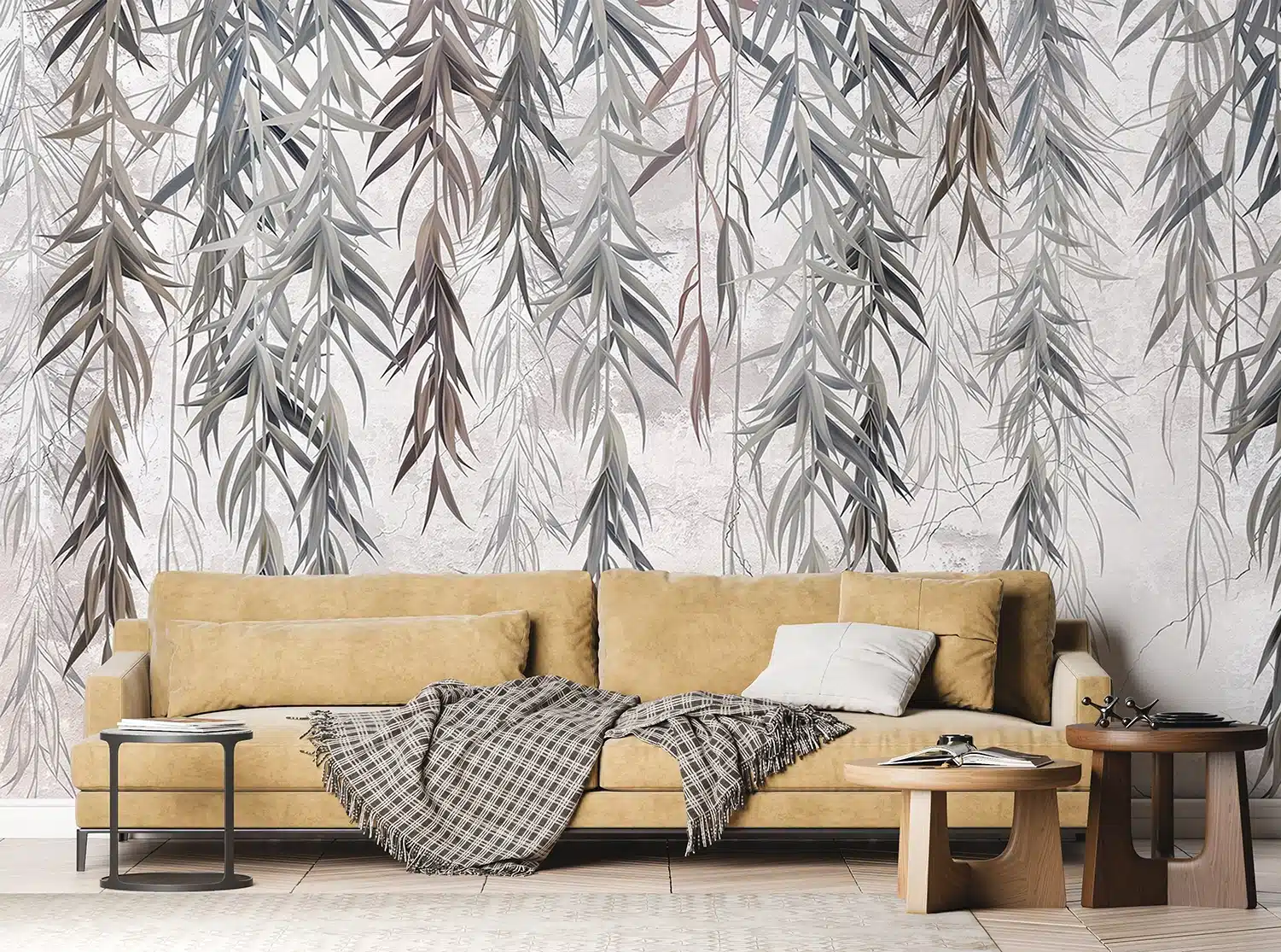 Custom Size Wall Mural Concrete Meets Nature | Premium Non-Woven Wallpaper | FTNS1255 4
