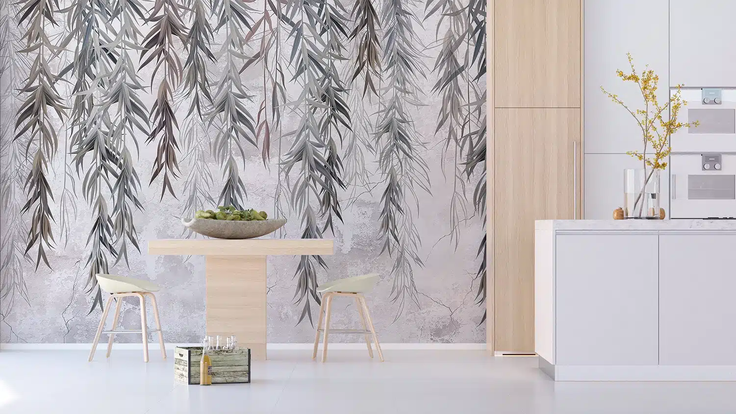 Custom Size Wall Mural Concrete Meets Nature | Premium Non-Woven Wallpaper | FTNS1255 6