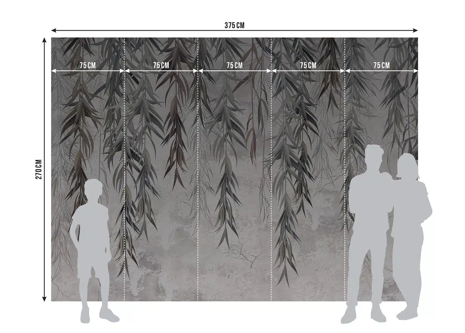 Custom Size Wall Mural Concrete Meets Nature | Premium Non-Woven Wallpaper | FTNS1255 7