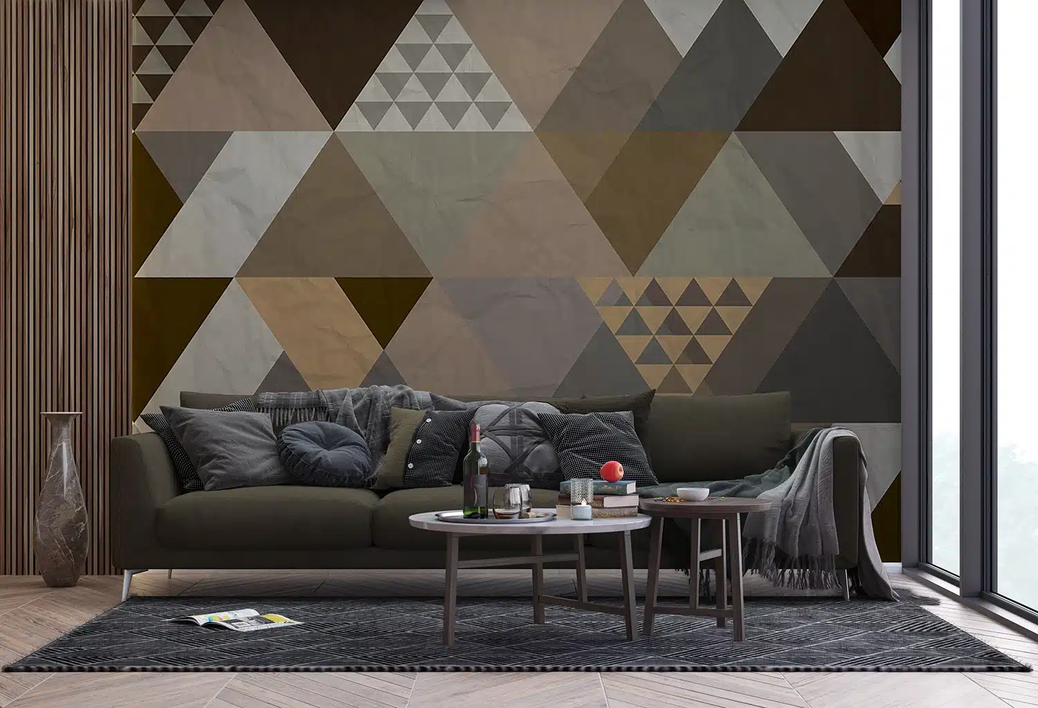 Custom Size Wall Mural Triangles | Premium Non-Woven Wallpaper | FTNS1256 4