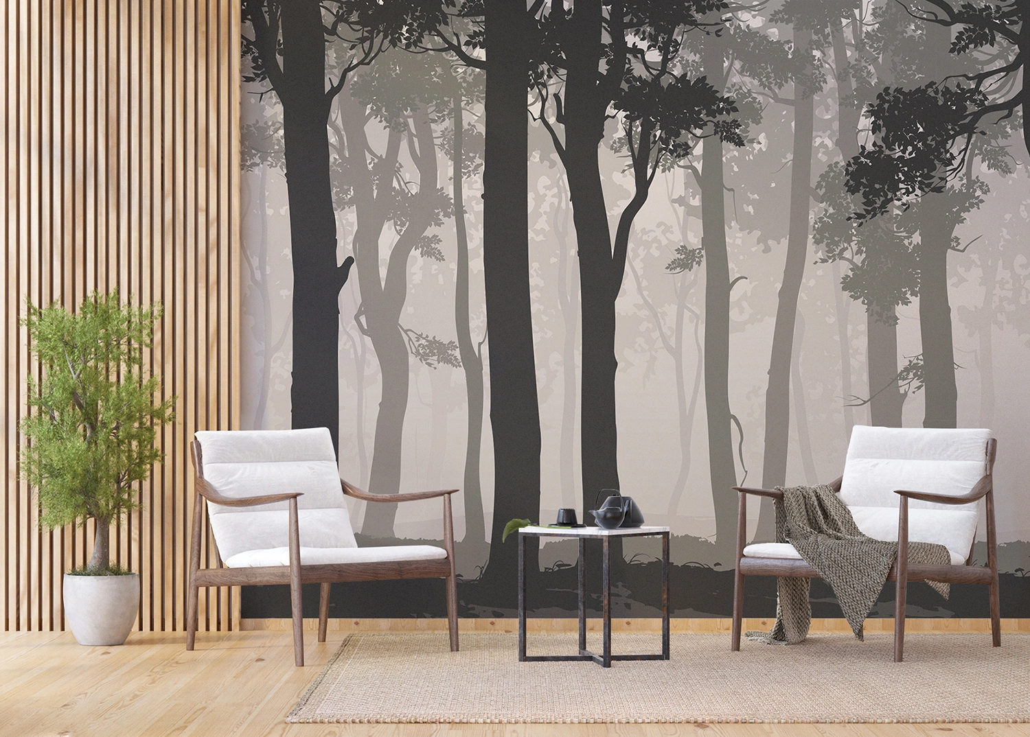 Custom Size Wall Mural Mystic Forest | Premium Non-Woven Wallpaper | FTNS1266