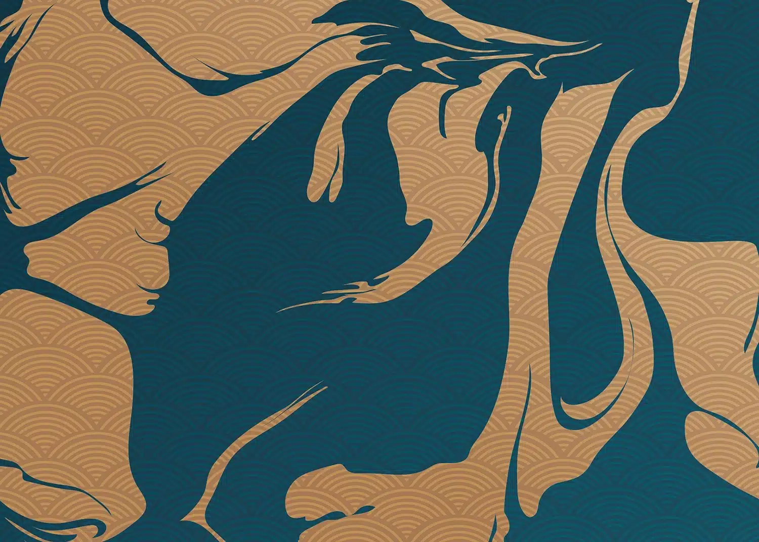 Custom Size Wall Mural Oriental Flow | Premium Non-Woven Wallpaper | FTNS1274