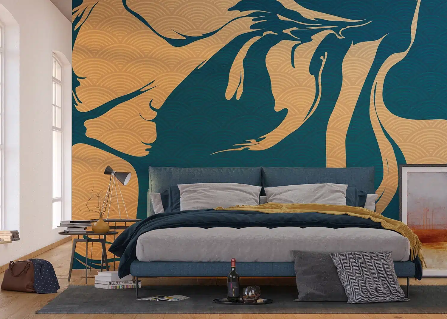 Custom Size Wall Mural Oriental Flow | Premium Non-Woven Wallpaper | FTNS1274