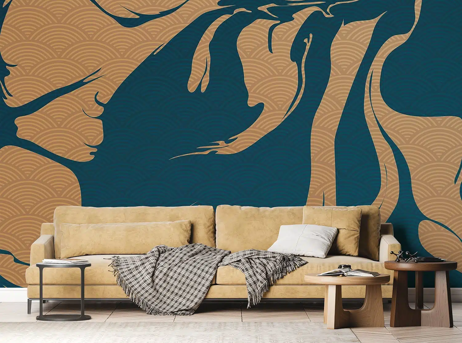 Custom Size Wall Mural Oriental Flow | Premium Non-Woven Wallpaper | FTNS1274 2