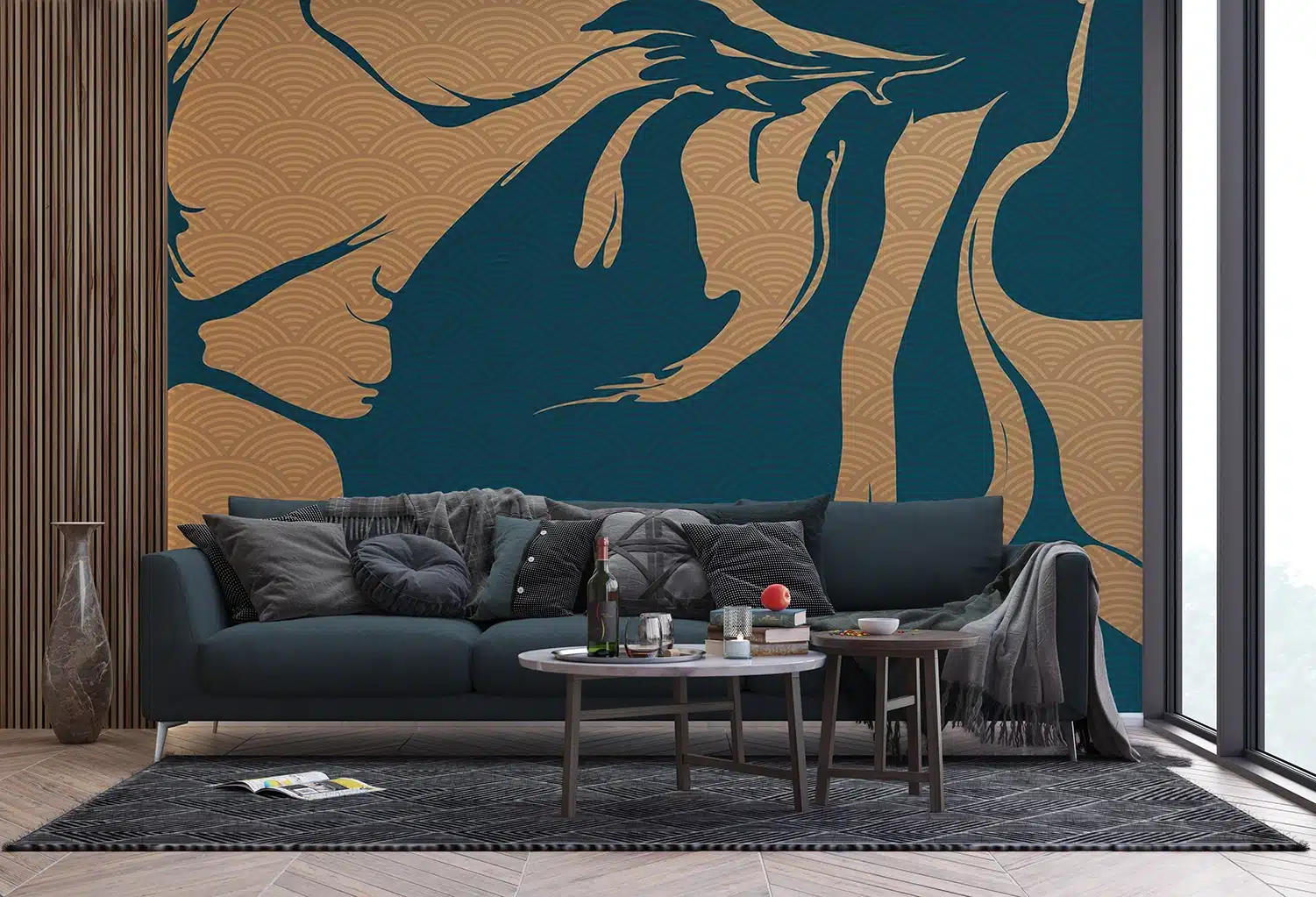 Custom Size Wall Mural Oriental Flow | Premium Non-Woven Wallpaper | FTNS1274 3
