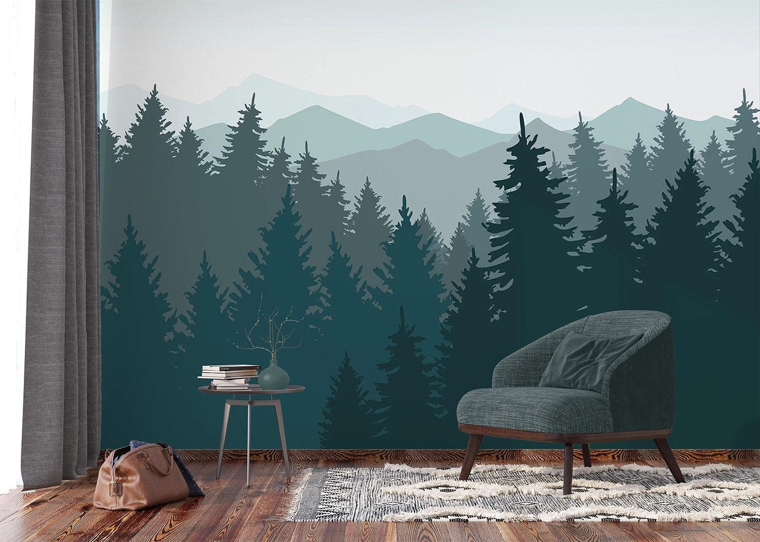 Custom Size Wall Mural Deep in the Forest | Premium Non-Woven Wallpaper | FTNS1276 6