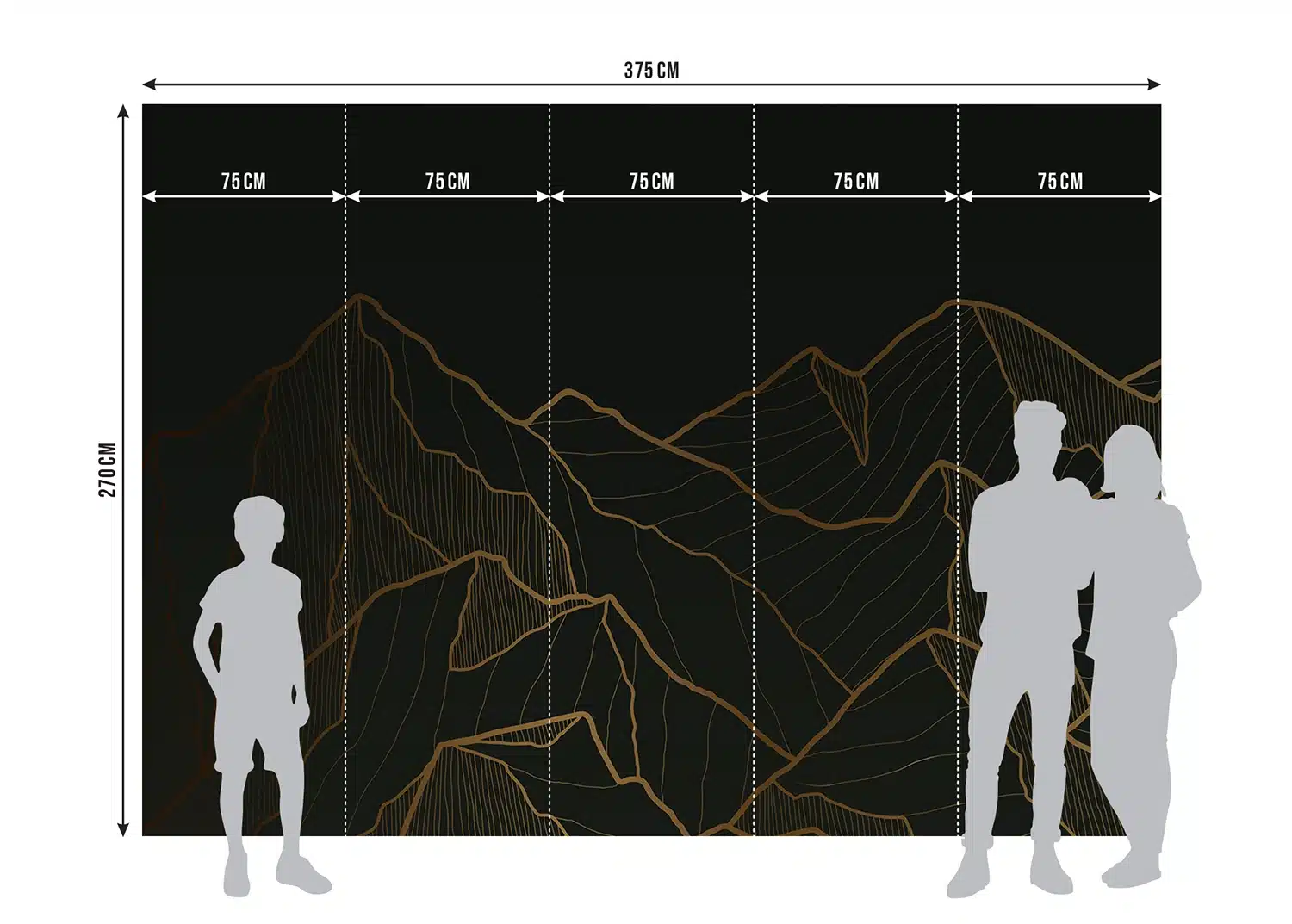 Custom Size Wall Mural Golden Mountain | Premium Non-Woven Wallpaper | FTNS1281 7
