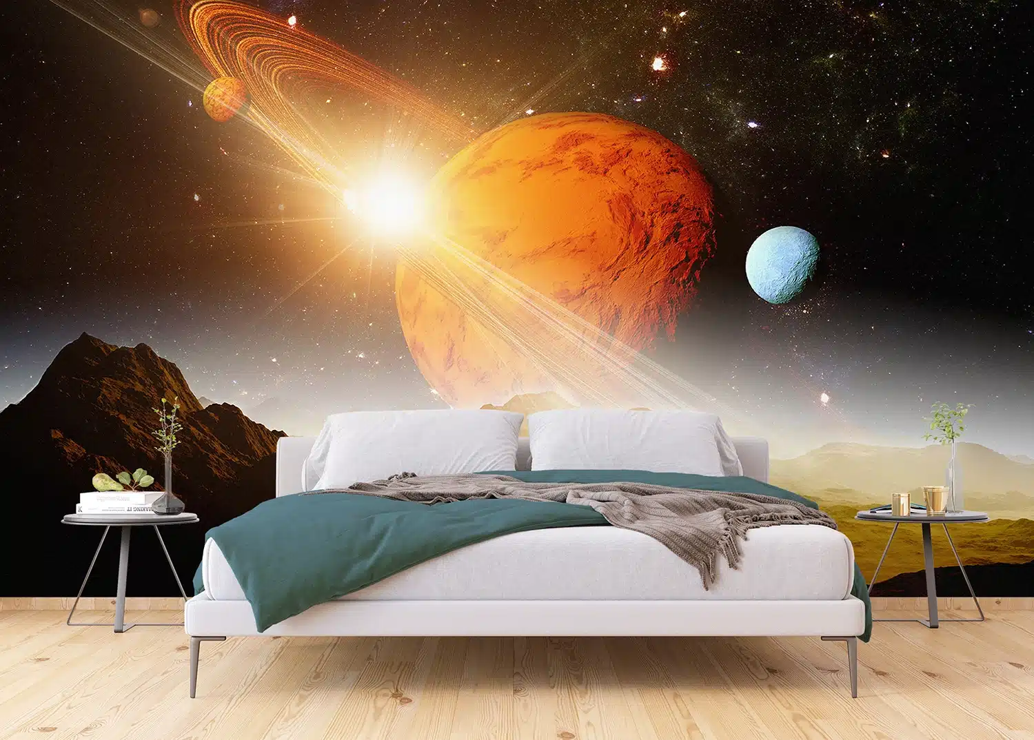 Custom Size Wall Mural Saturn Dream | Premium Non-Woven Wallpaper | FTNS1283 6