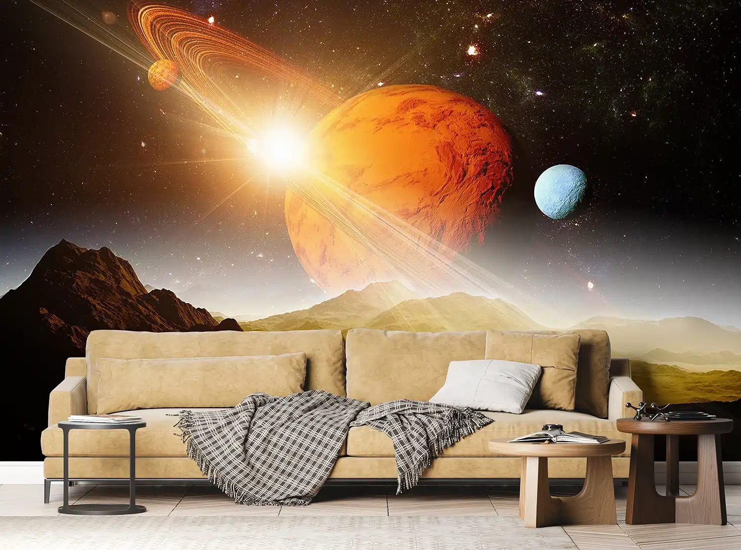 Custom Size Wall Mural Saturn Dream | Premium Non-Woven Wallpaper | FTNS1283 2