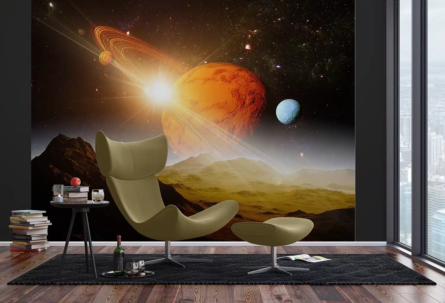 Custom Size Wall Mural Saturn Dream | Premium Non-Woven Wallpaper | FTNS1283 3
