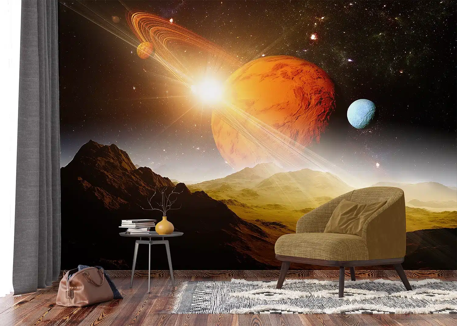 Custom Size Wall Mural Saturn Dream | Premium Non-Woven Wallpaper | FTNS1283 5