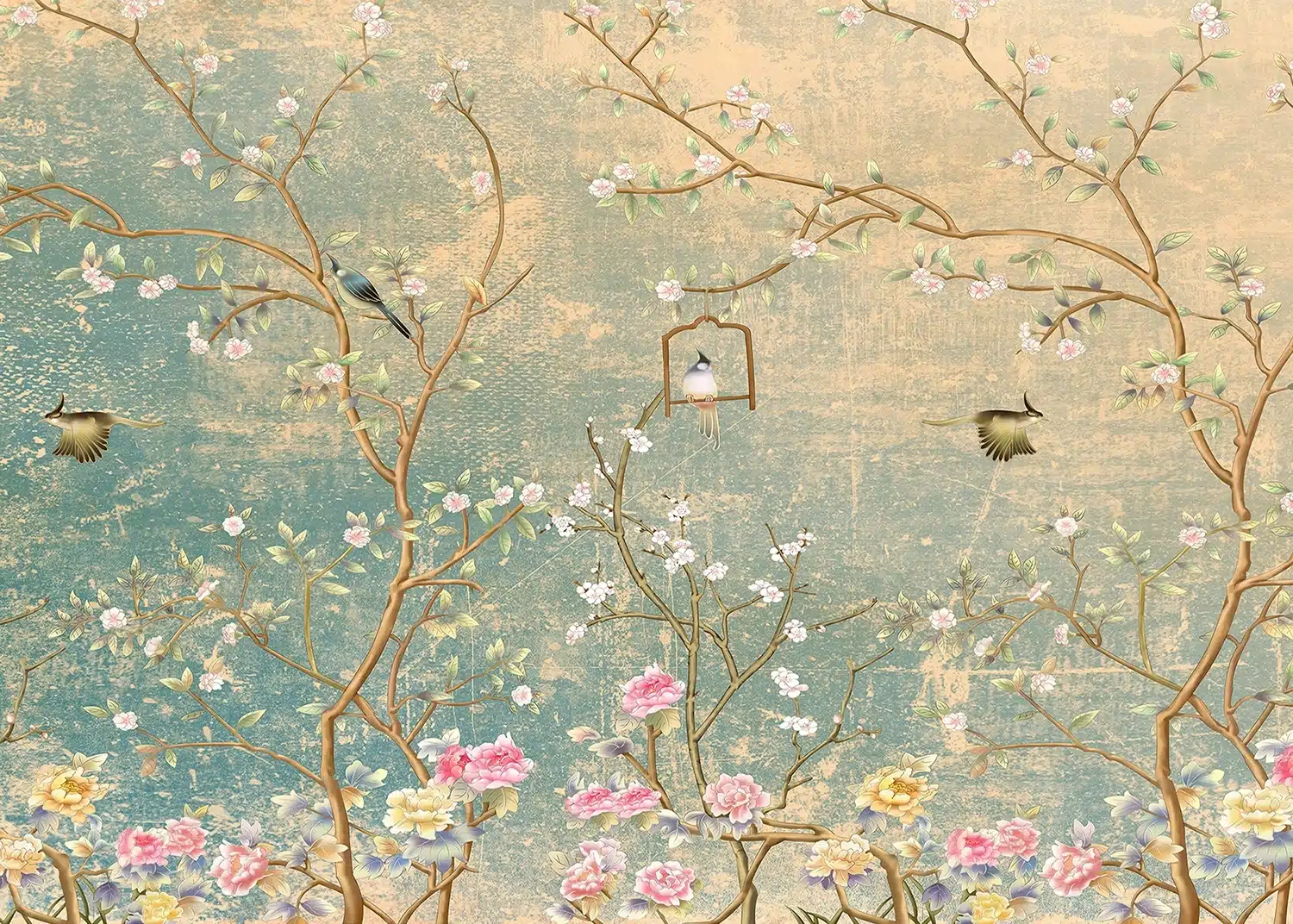 Custom Size Wall Mural Vintage Garden | Premium Non-Woven Wallpaper | FTNS1286