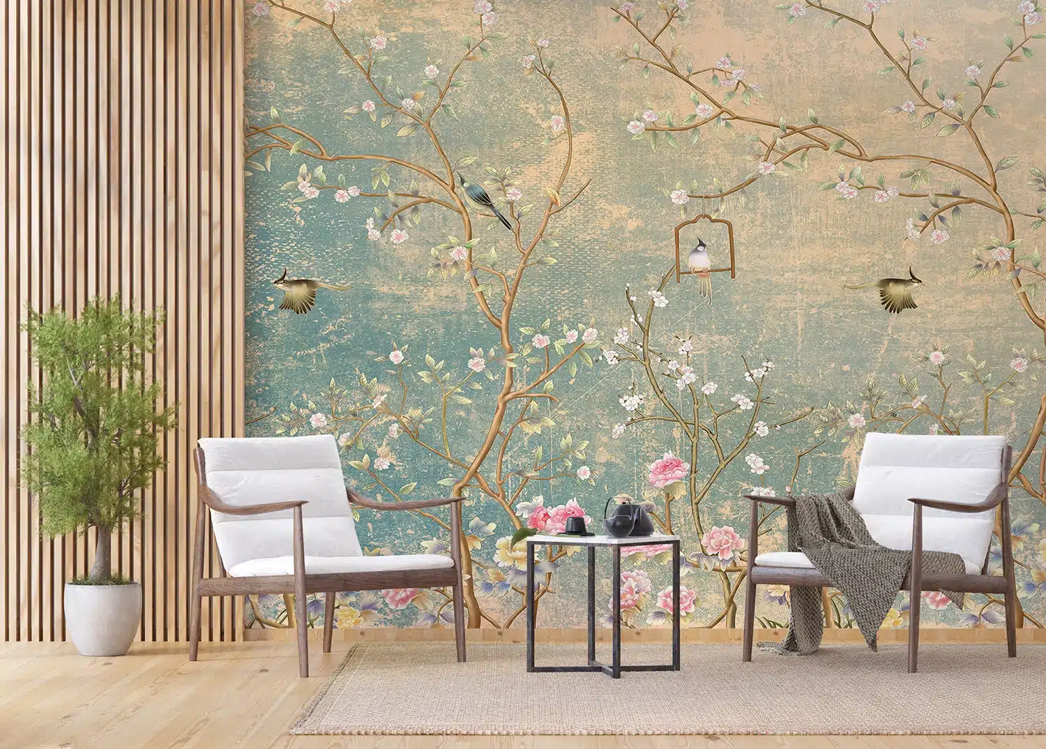Custom Size Wall Mural Vintage Garden | Premium Non-Woven Wallpaper | FTNS1286 6