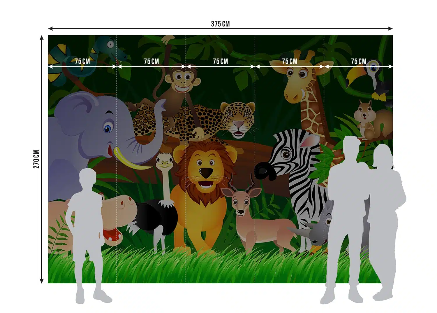 Custom Size Wall Mural Jungle, 360 x 270 cm, FTNS2440 4