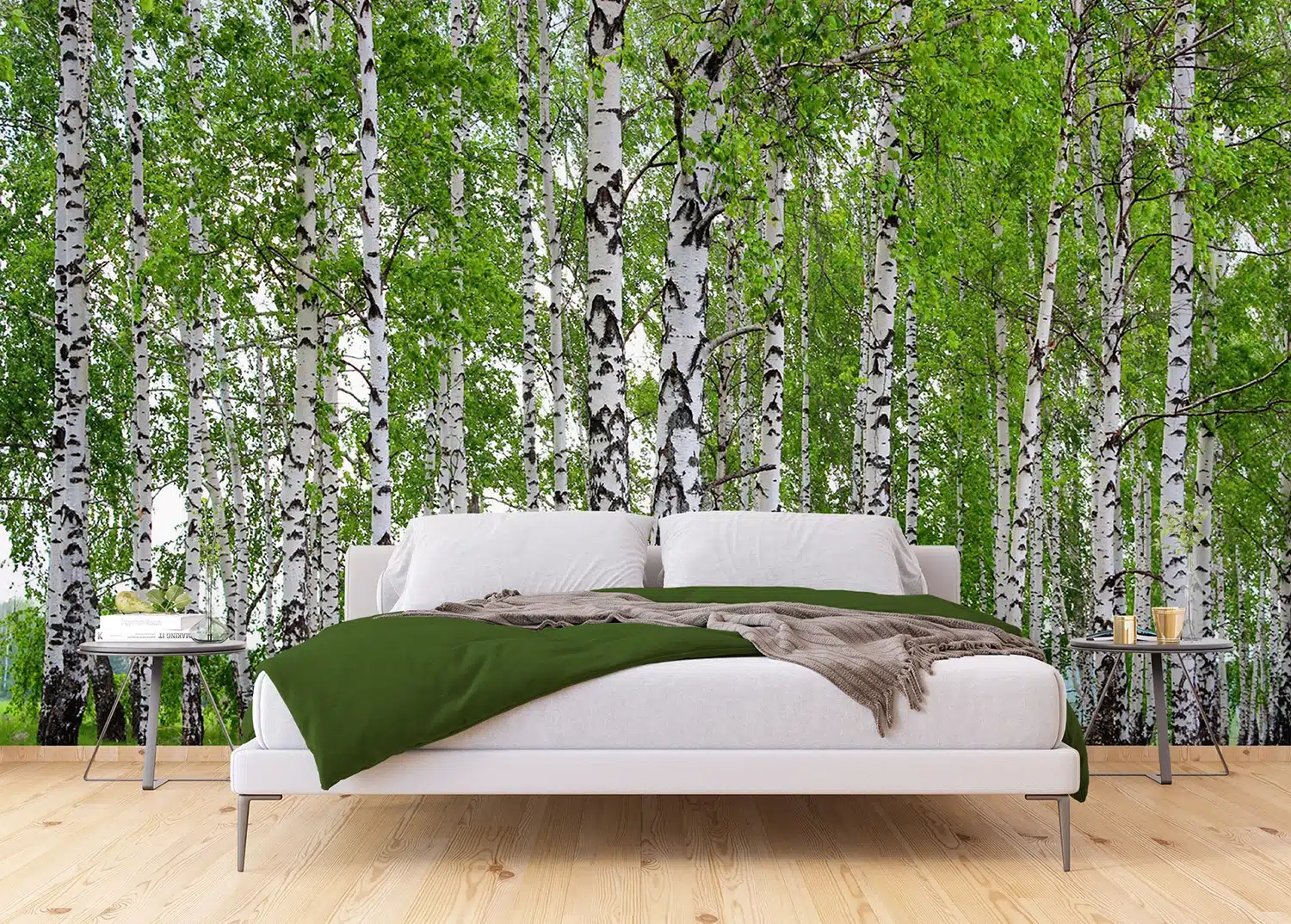 Custom Size Wall Mural Birch Forest | Premium Non-Woven Wallpaper | FTNS2448 3