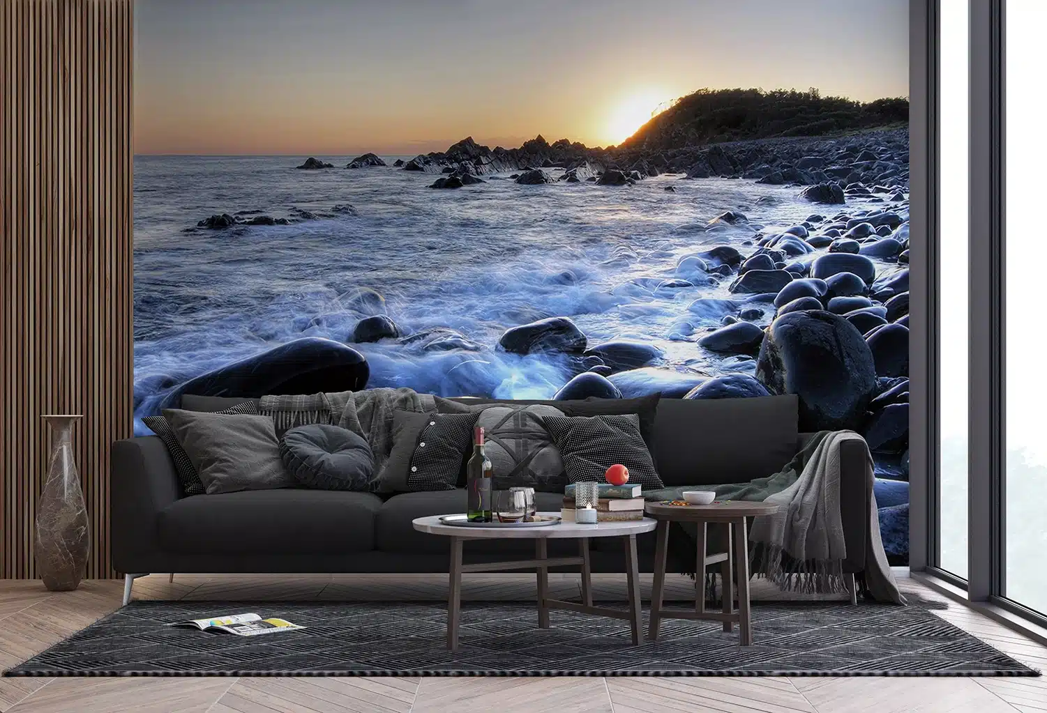 Custom Size Wall Mural Sea Sunset | Premium Non-Woven Wallpaper | FTNS2453 4