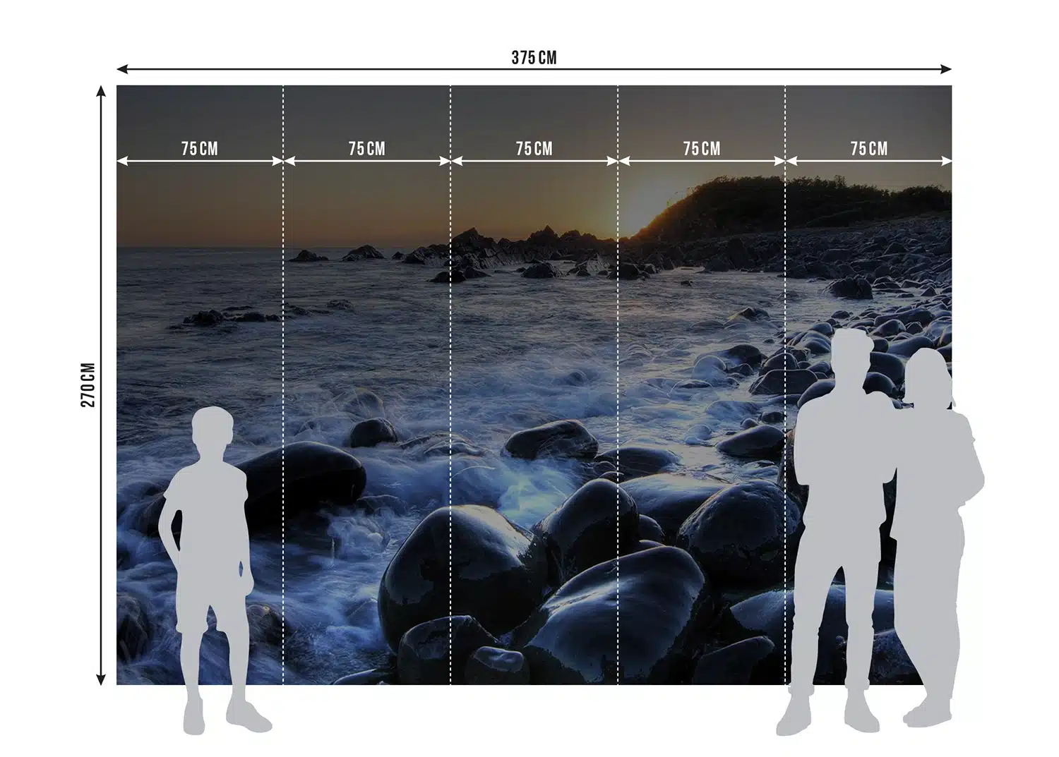 Custom Size Wall Mural Sea Sunset | Premium Non-Woven Wallpaper | FTNS2453 5