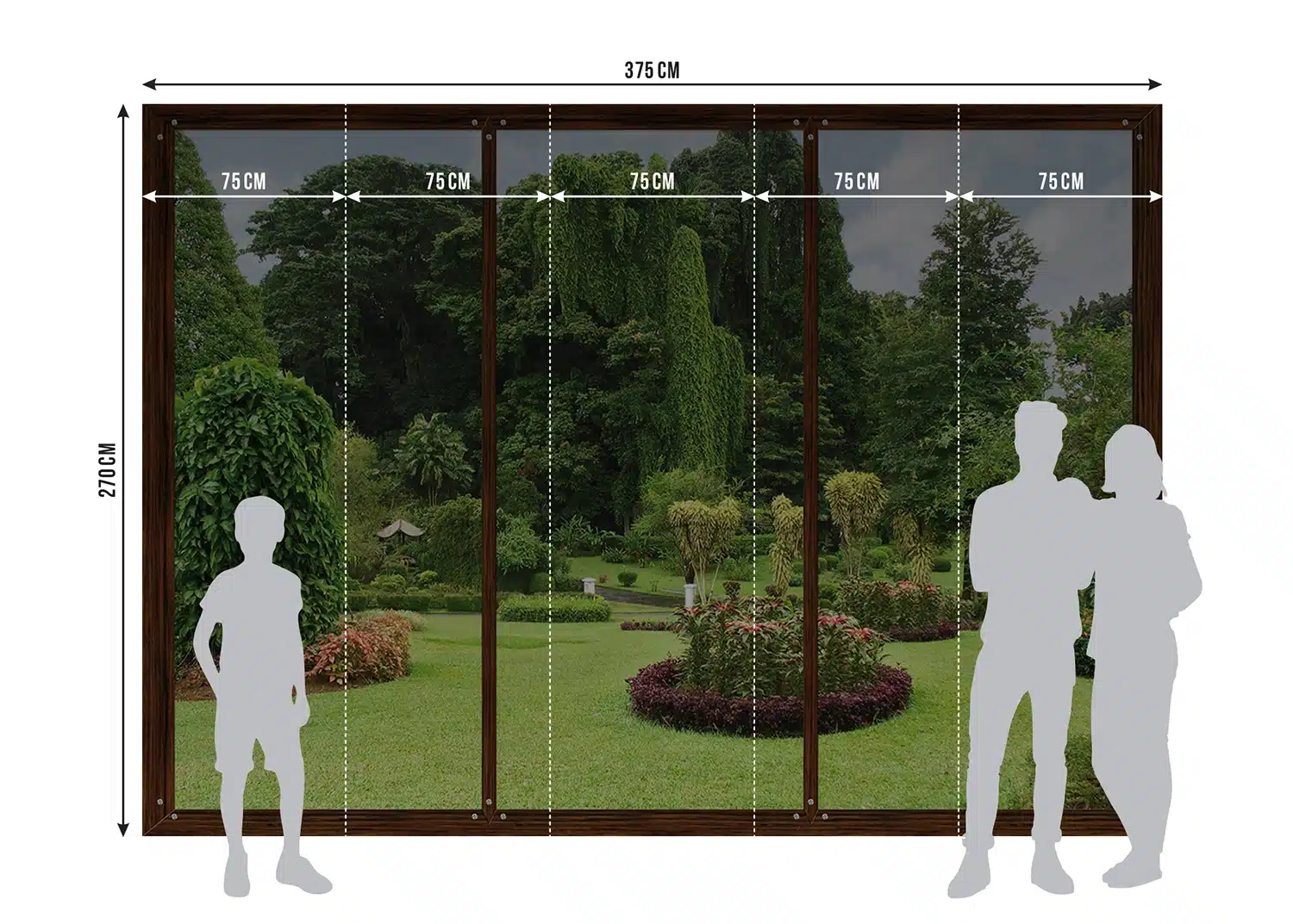 Custom Size Wall Mural Window to Garden | Premium Non-Woven Wallpaper | FTNS2456 7