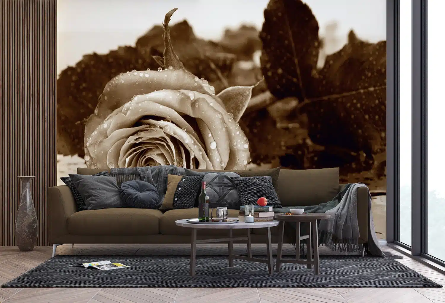 Custom Size Wall Mural Vintage Rose | Premium Non-Woven Wallpaper | FTNS2458 5