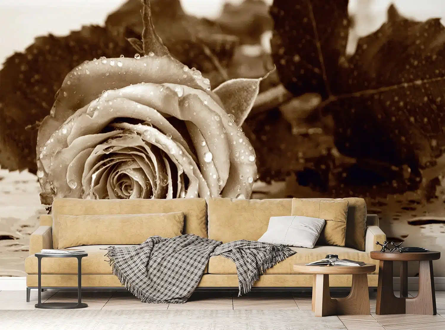 Custom Size Wall Mural Vintage Rose | Premium Non-Woven Wallpaper | FTNS2458 3