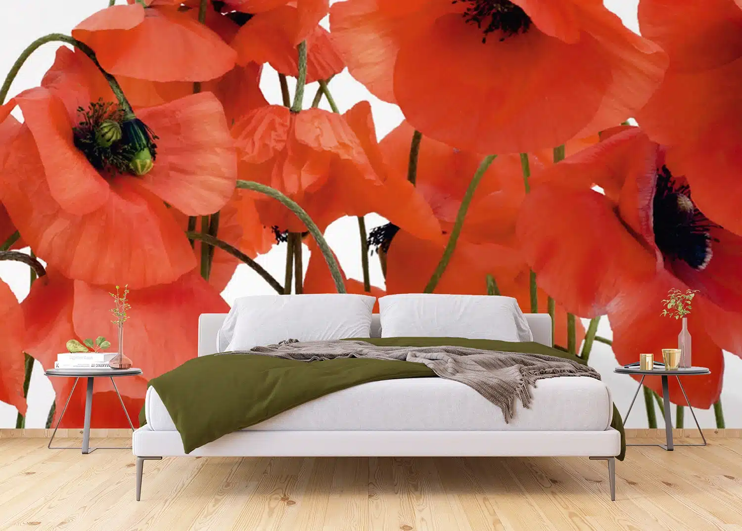 Custom Size Wall Mural Wild Poppies | Premium Non-Woven Wallpaper | FTNS2461