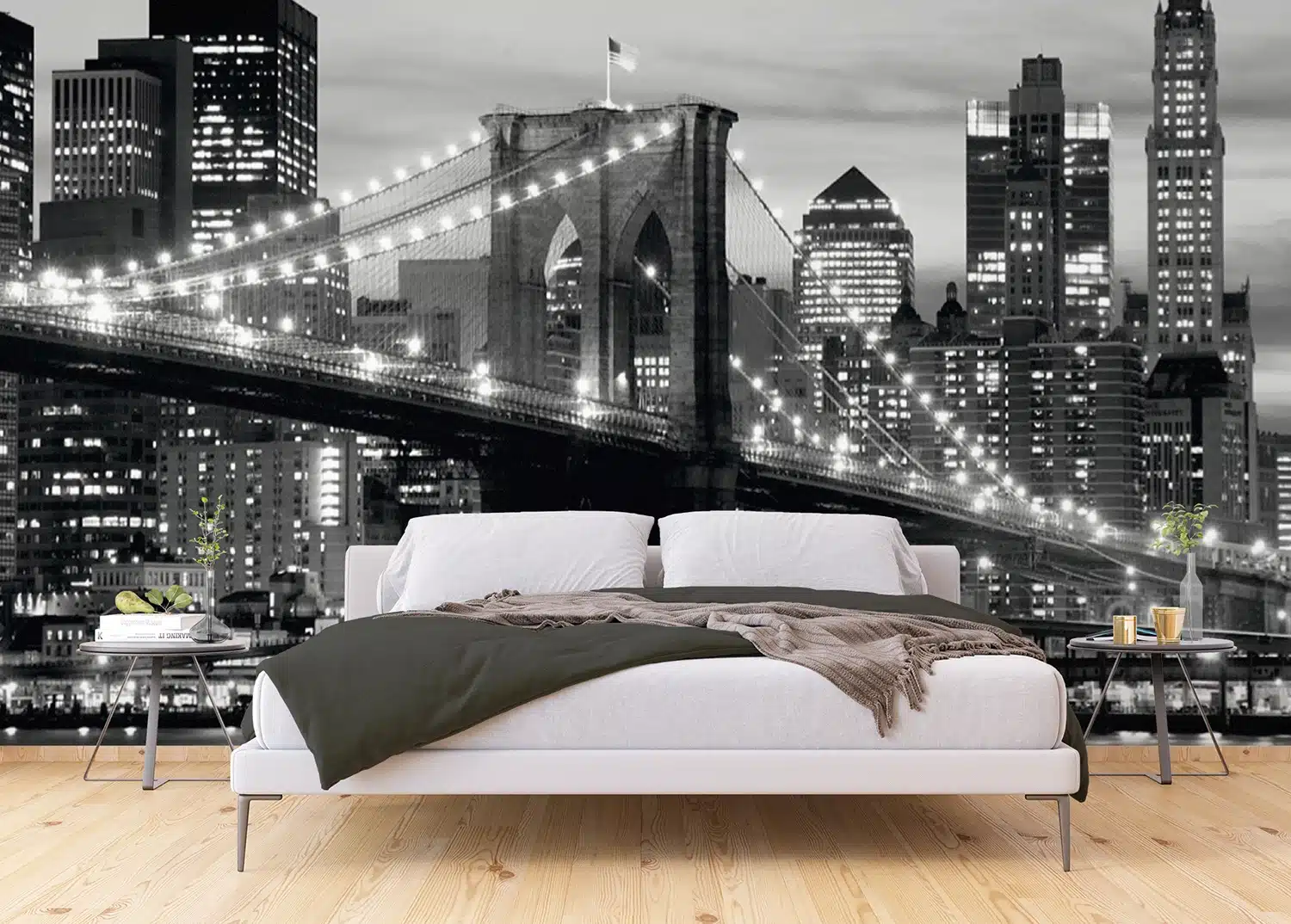 Custom Size Wall Mural Brooklyn Bridge | Premium Non-Woven Wallpaper | FTNS2465 2