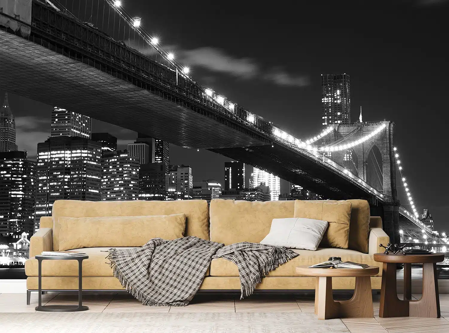 Custom Size Wall Mural Brooklyn Bridge | Premium Non-Woven Wallpaper | FTNS2469 2