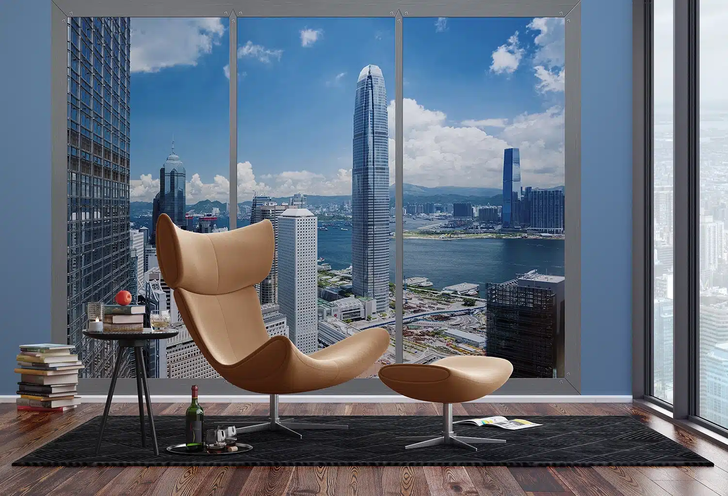 Custom Size Wall Mural Window to City | Premium Non-Woven Wallpaper | FTNS2470 3
