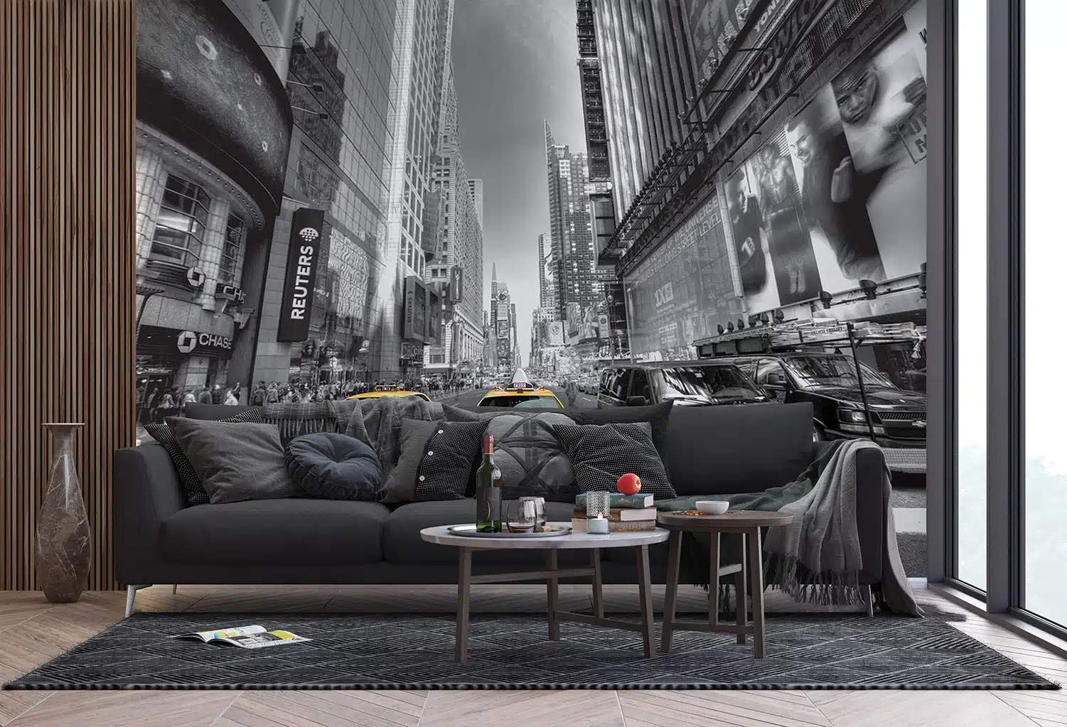 Custom Size Wall Mural Yellow Cab | Premium Non-Woven Wallpaper | FTNS2474 5