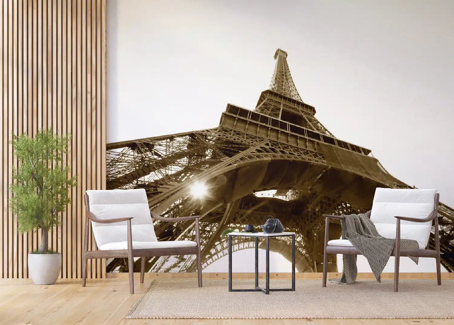 Custom Size Wall Mural Eiffel Tower | Premium Non-Woven Wallpaper | FTNS2476