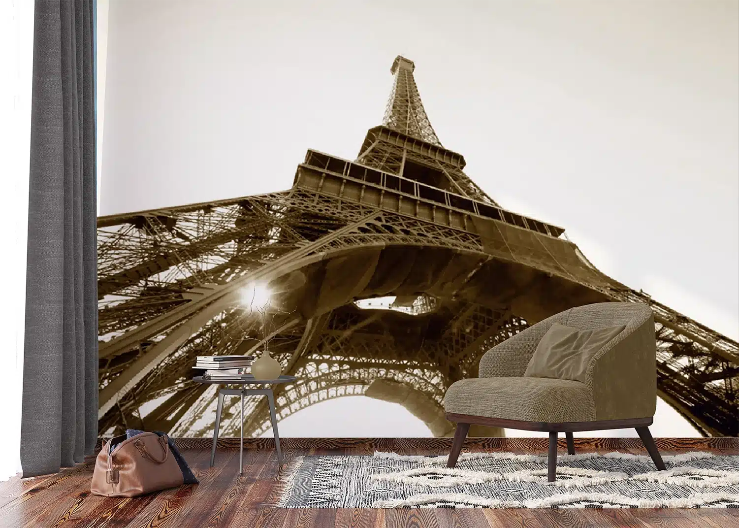 Custom Size Wall Mural Eiffel Tower | Premium Non-Woven Wallpaper | FTNS2476 4