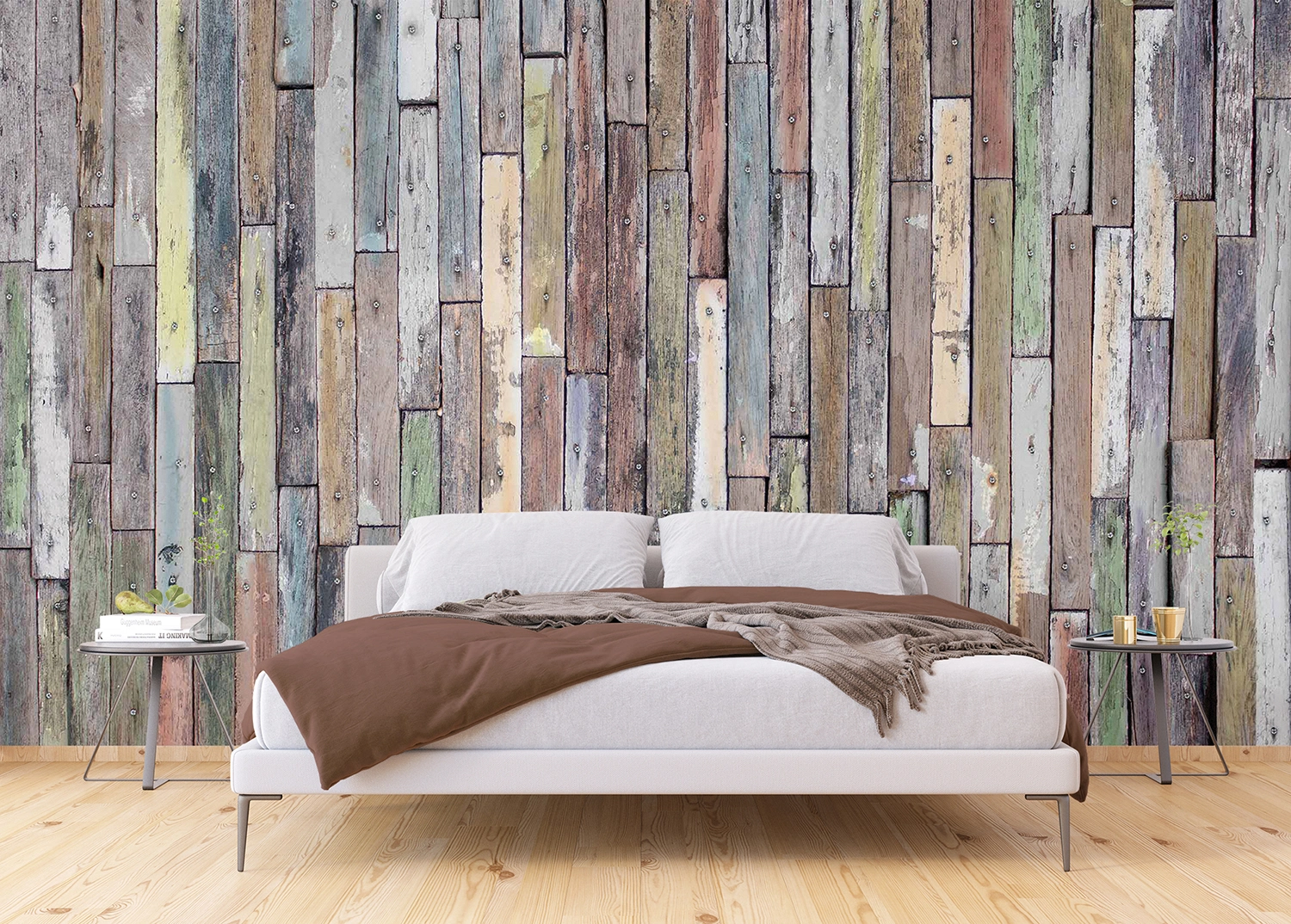 Custom Size Wall Mural Rusty Wood Planks | Premium Non-Woven Wallpaper | FTNS2478 6
