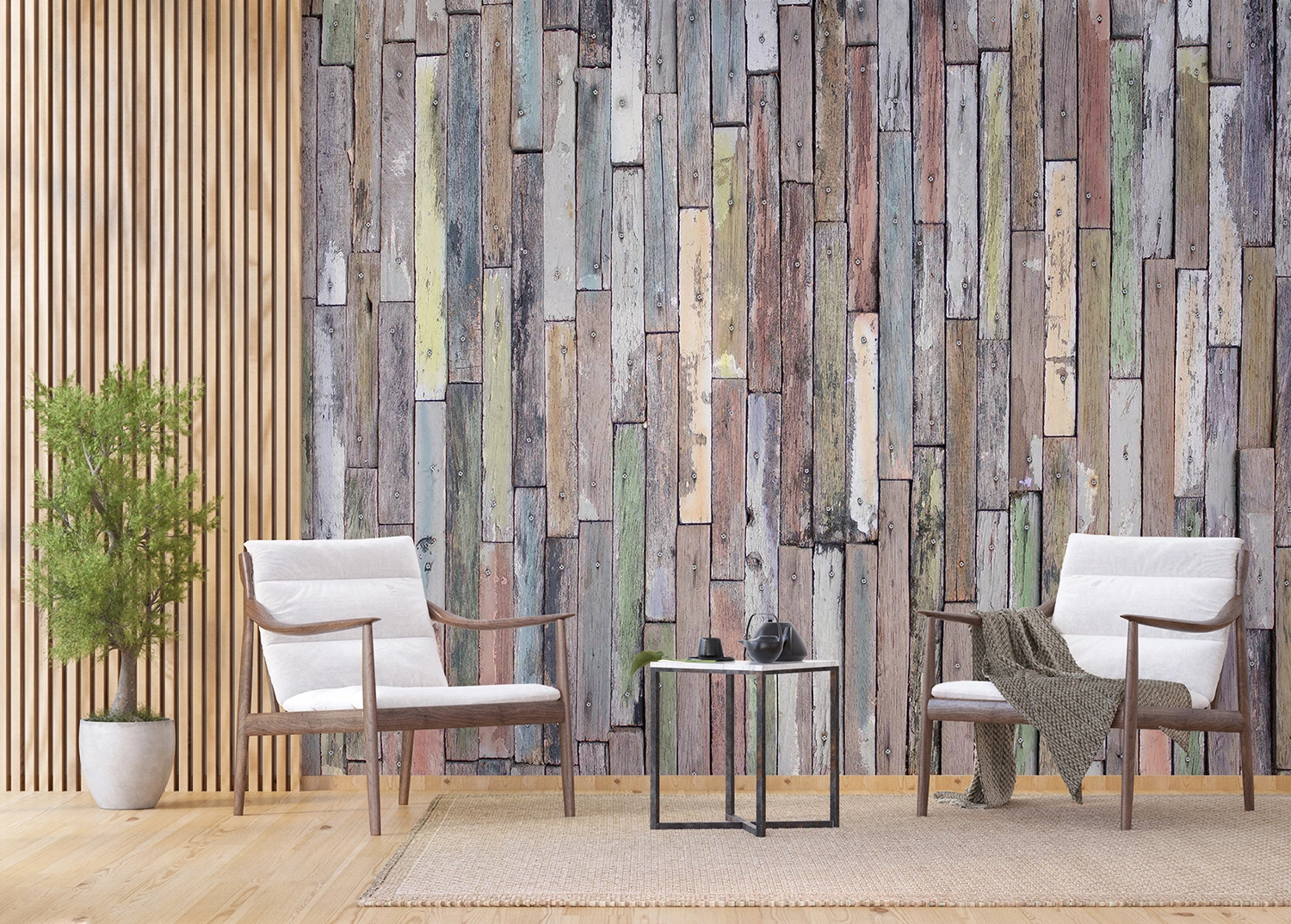 Custom Size Wall Mural Rusty Wood Planks | Premium Non-Woven Wallpaper | FTNS2478