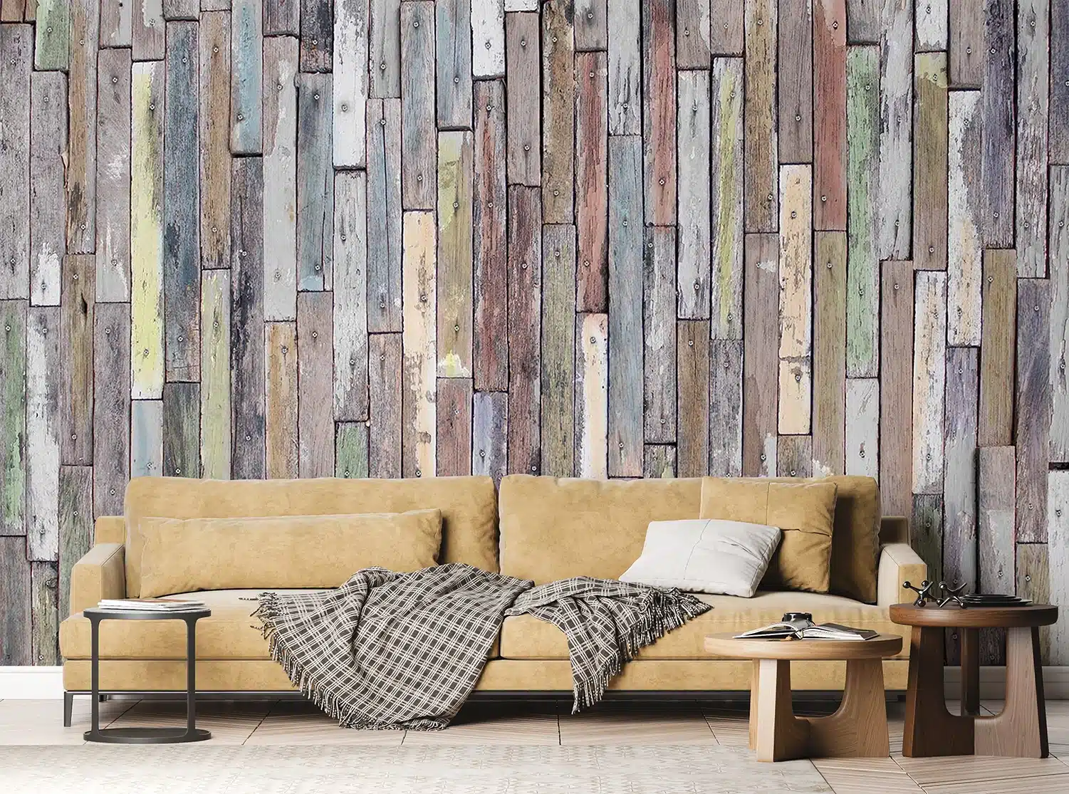 Custom Size Wall Mural Rusty Wood Planks | Premium Non-Woven Wallpaper | FTNS2478 3