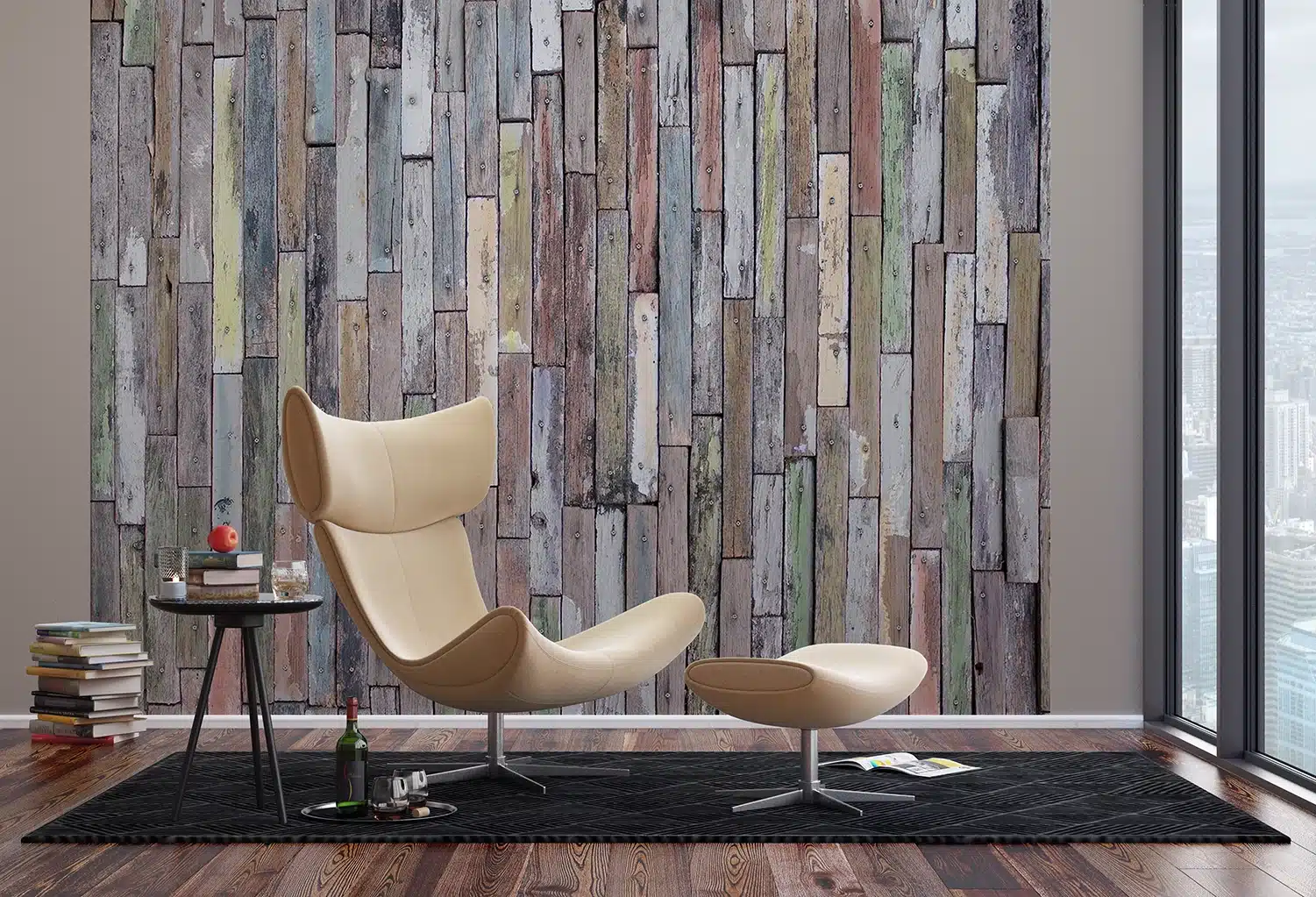 Custom Size Wall Mural Rusty Wood Planks | Premium Non-Woven Wallpaper | FTNS2478 2
