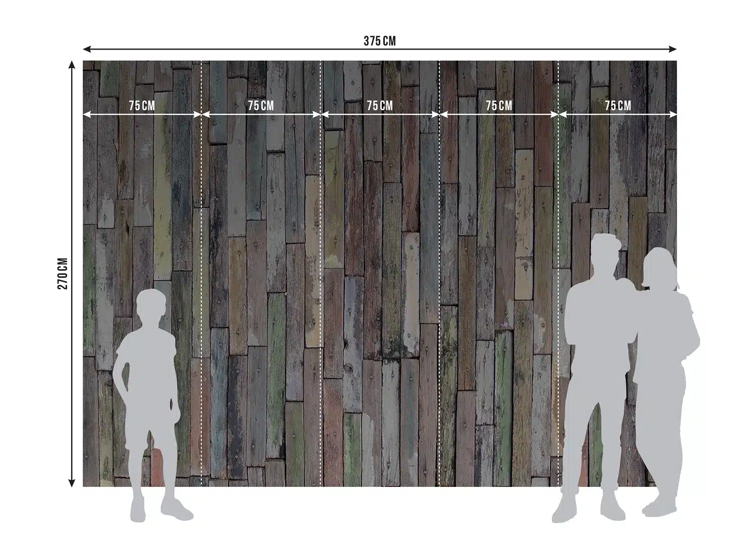 Custom Size Wall Mural Rusty Wood Planks | Premium Non-Woven Wallpaper | FTNS2478 7