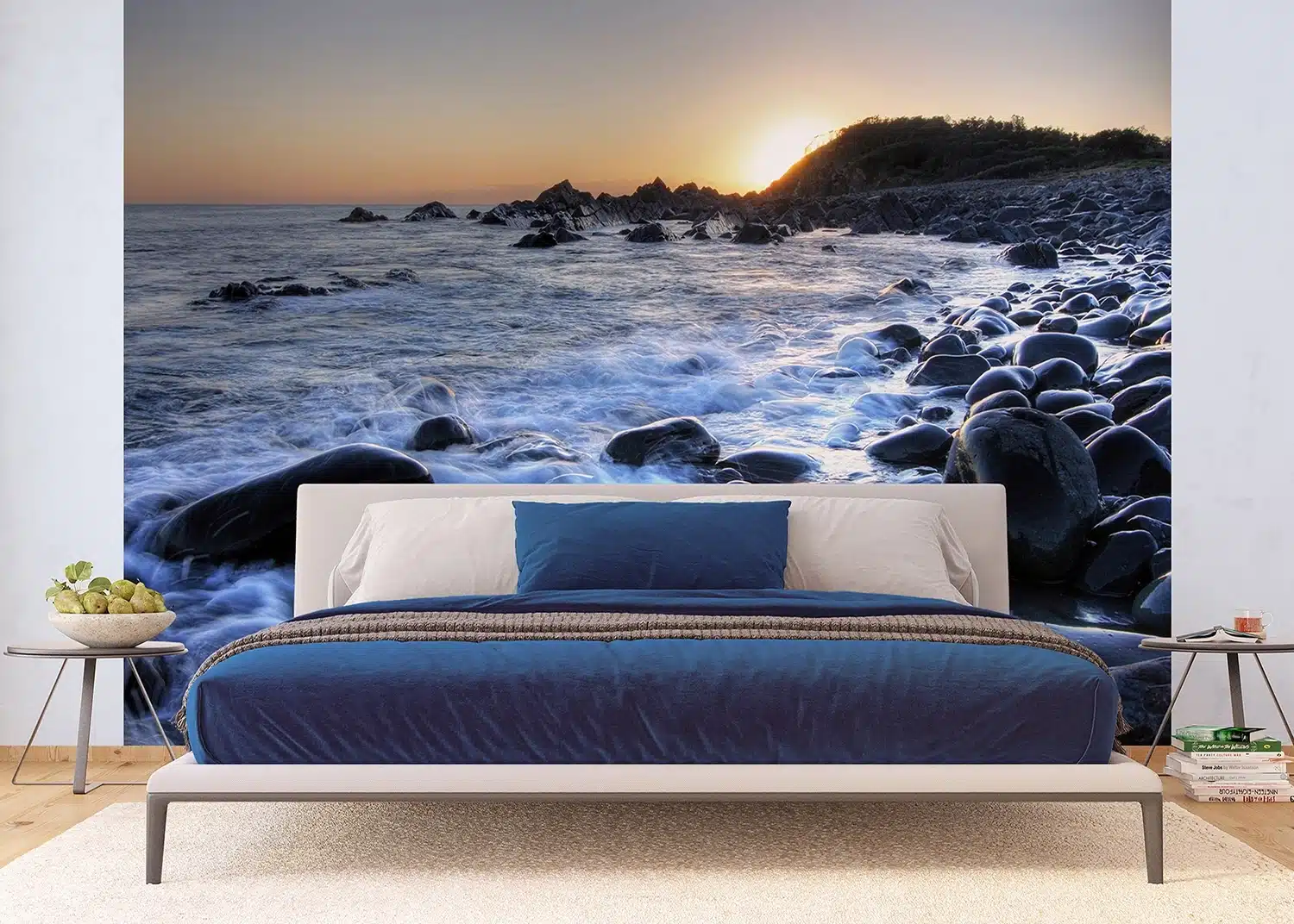 Custom Size Wall Mural Sea Sunset | Premium Non-Woven Wallpaper | FTNS2453