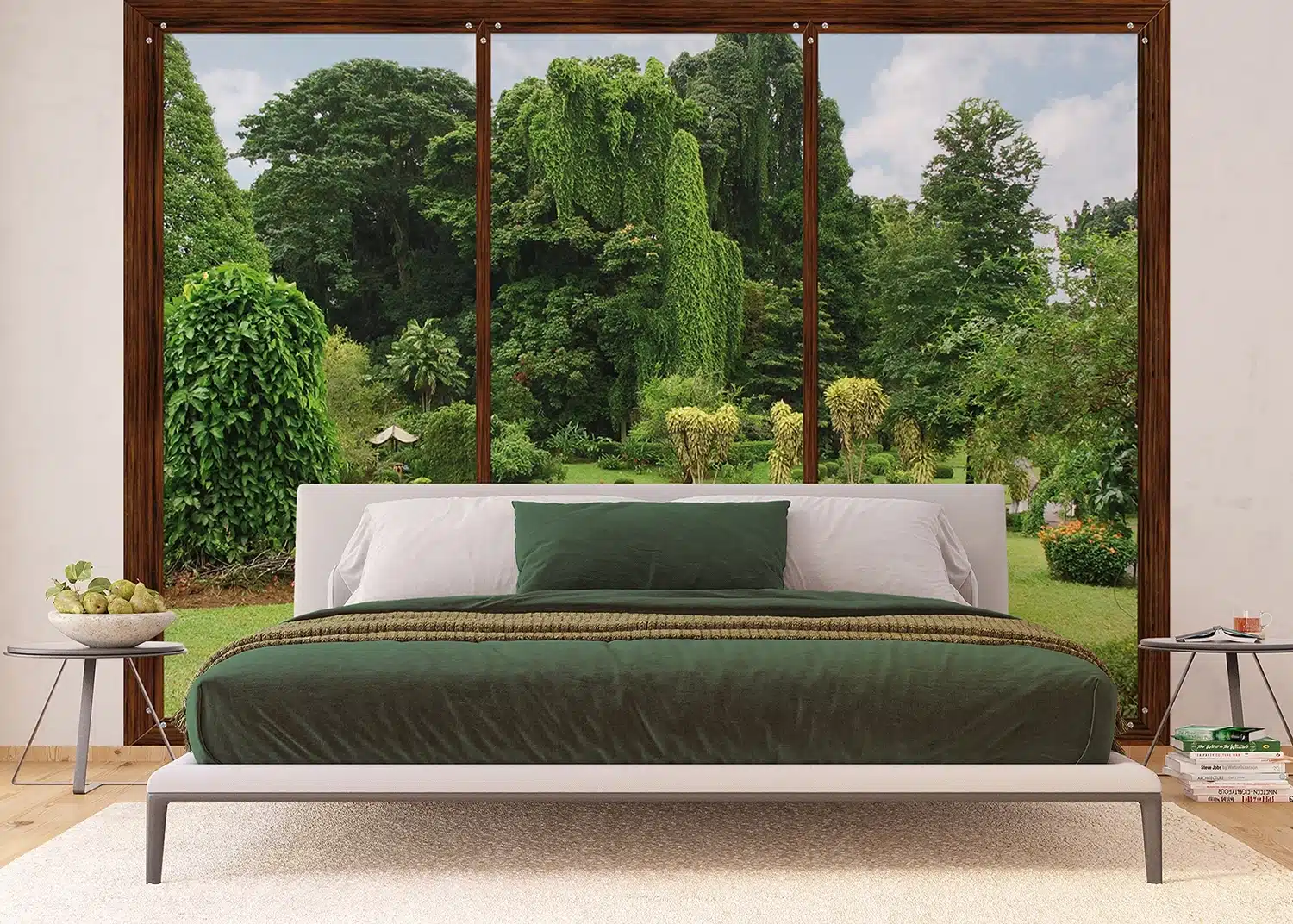 Custom Size Wall Mural Window to Garden | Premium Non-Woven Wallpaper | FTNS2456 6