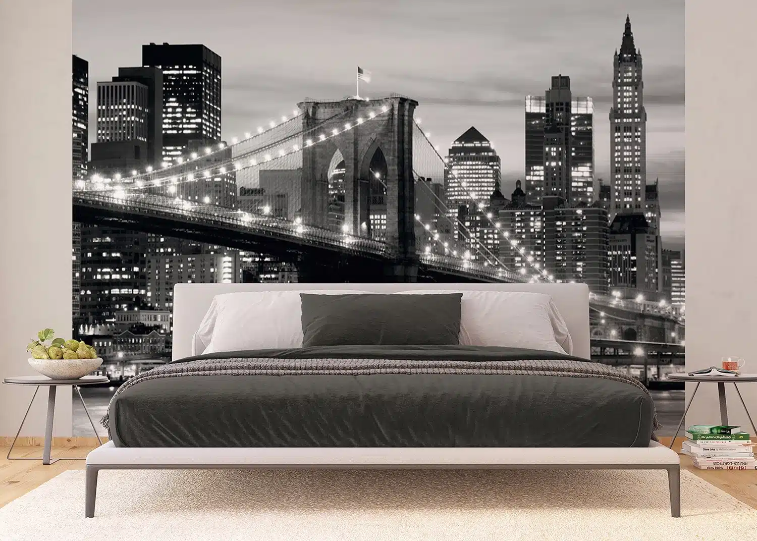 Custom Size Wall Mural Brooklyn Bridge | Premium Non-Woven Wallpaper | FTNS2465 6