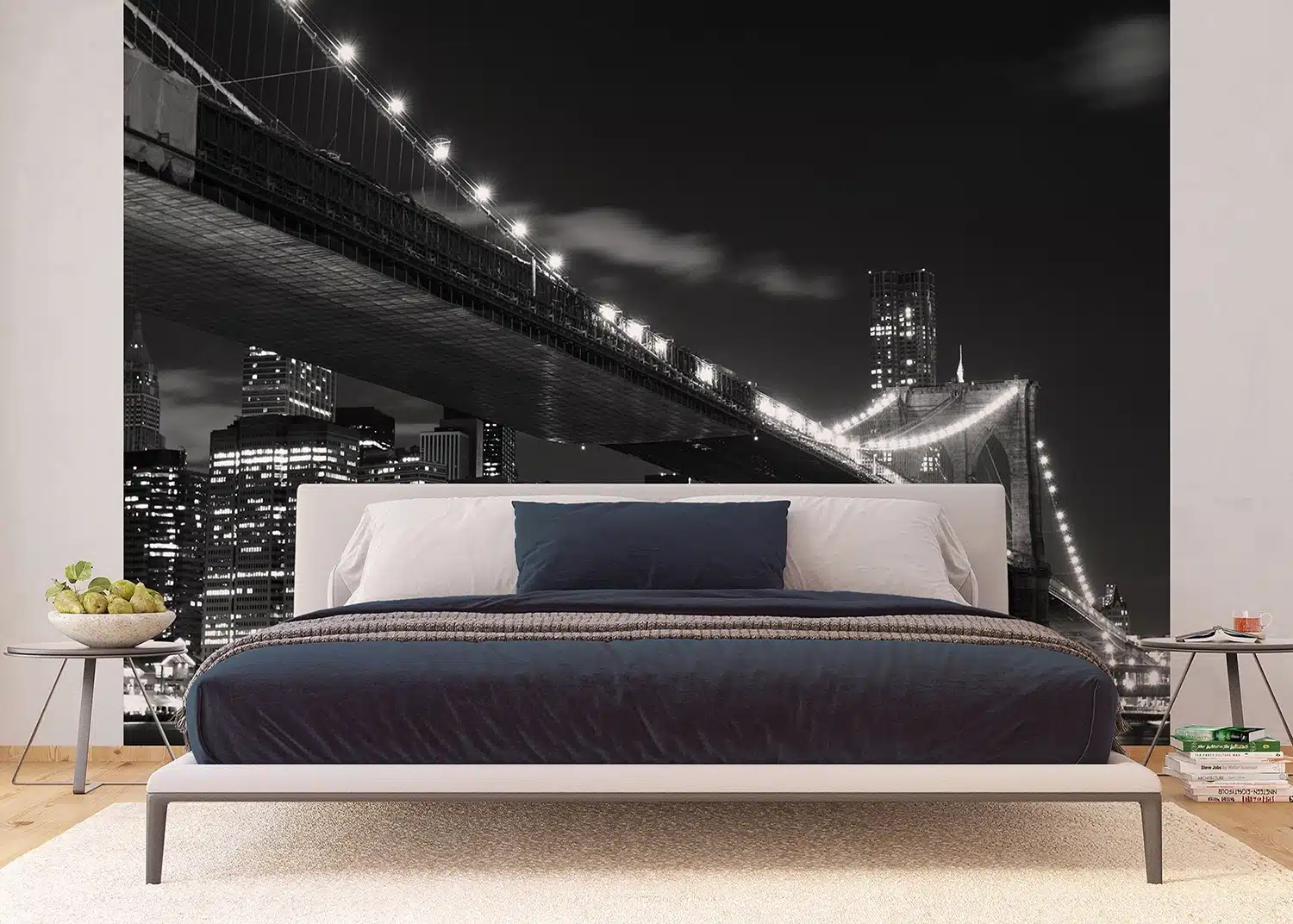Custom Size Wall Mural Brooklyn Bridge | Premium Non-Woven Wallpaper | FTNS2469
