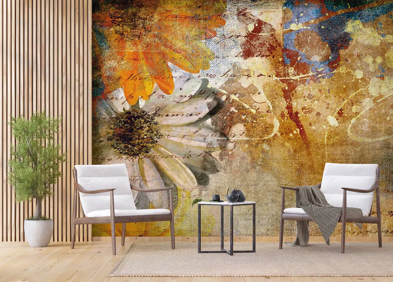Custom Size Wall Mural Floral Paintings | Premium Non-Woven Wallpaper | FTNXXL0335 4