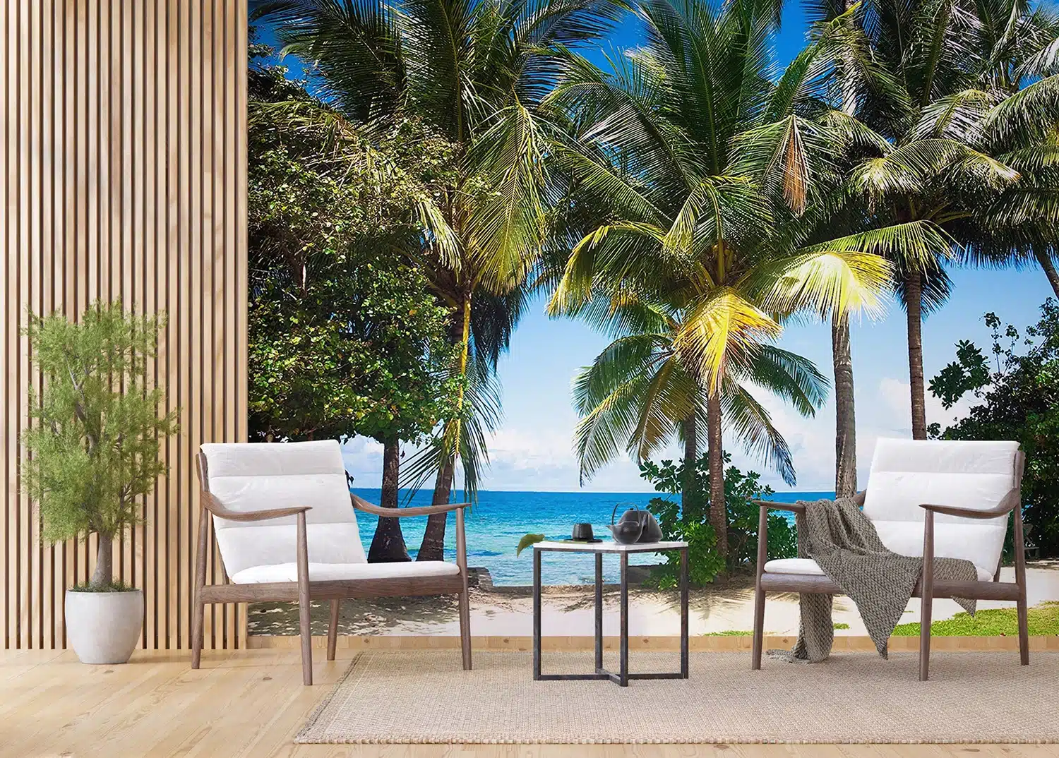 Custom Size Wall Mural Palms | Premium Non-Woven Wallpaper | FTNXXL0384 4