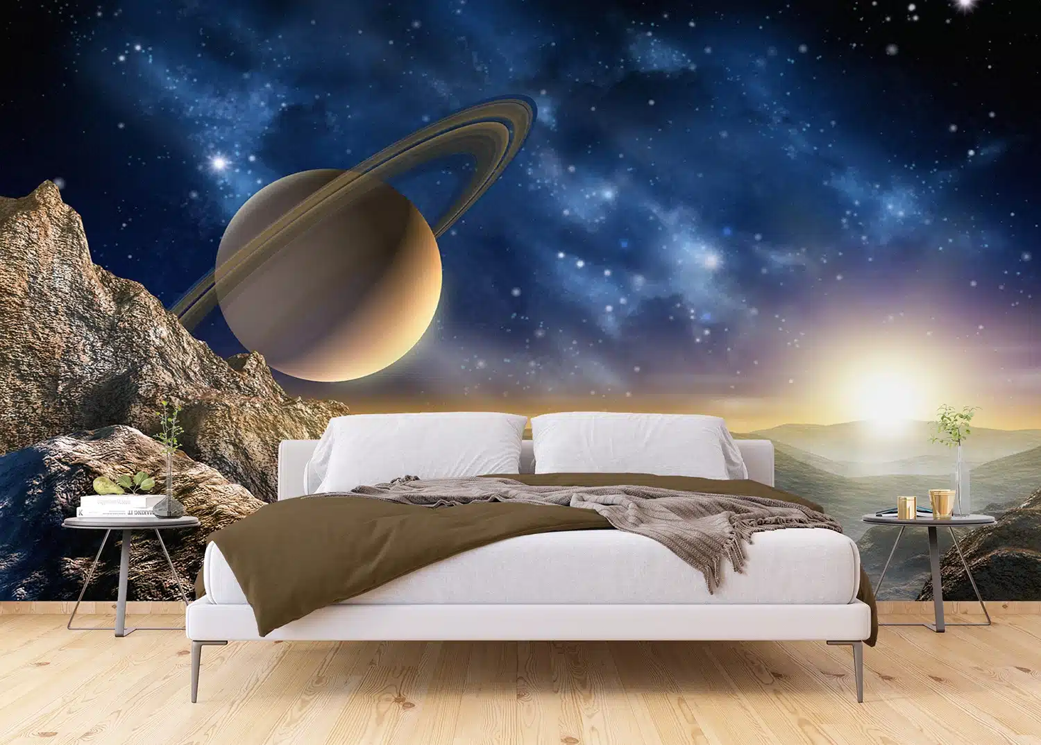 Custom Size Wall Mural Saturn | Premium Non-Woven Wallpaper | FTNXXL1126 6