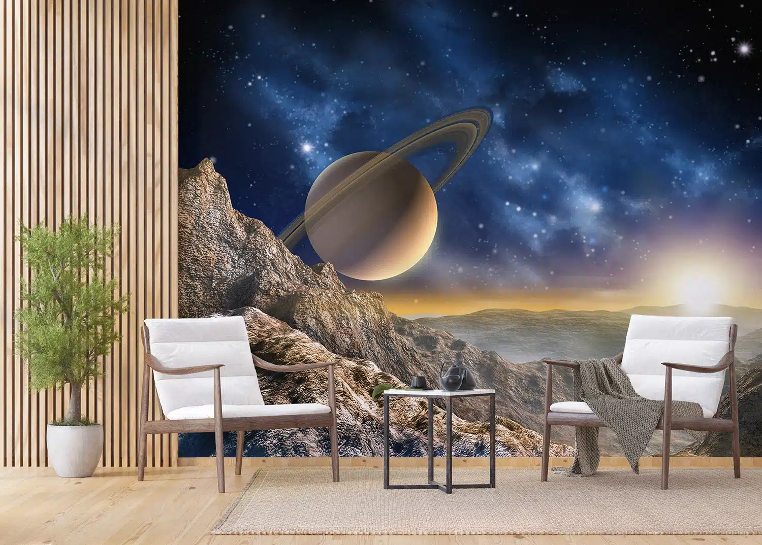 Custom Size Wall Mural Saturn | Premium Non-Woven Wallpaper | FTNXXL1126 5