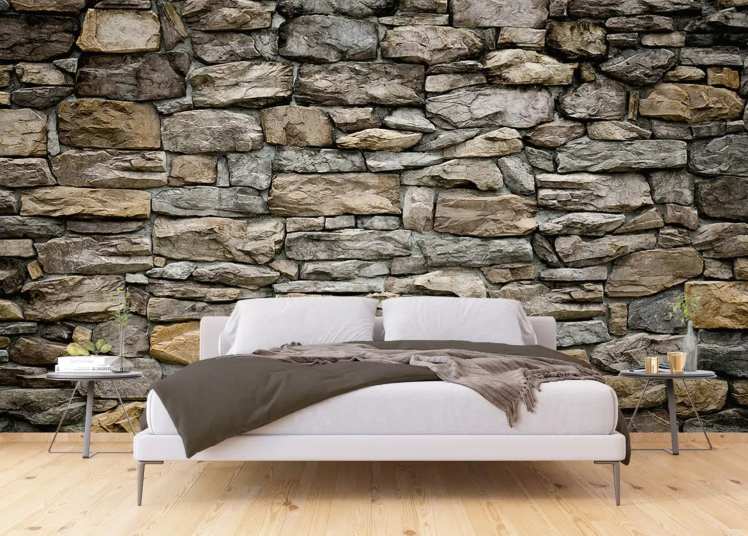 Custom Size Wall Mural Stacked Stones | Premium Non-Woven Wallpaper | FTNXXL1228 6