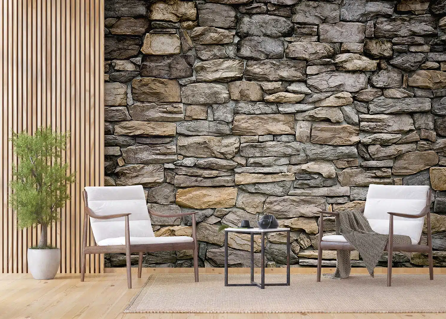 Custom Size Wall Mural Stacked Stones | Premium Non-Woven Wallpaper | FTNXXL1228 4