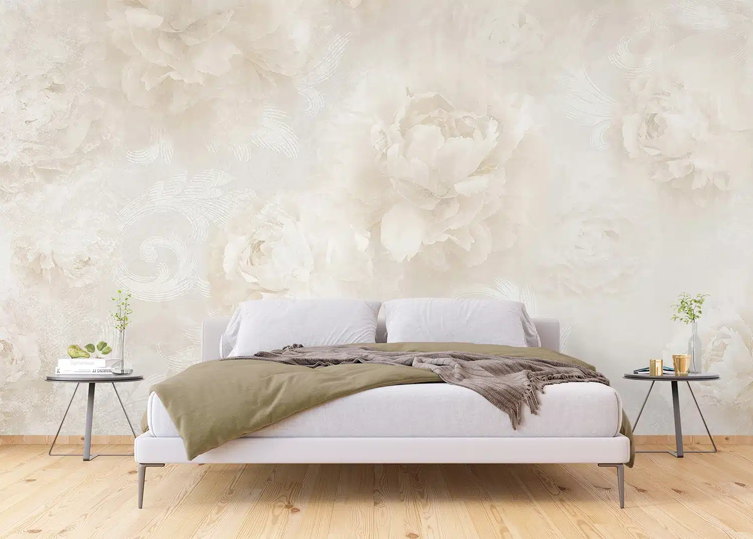 Custom Size Wall Mural Subtle Roses | Premium Non-Woven Wallpaper | FTNXXL1231 2