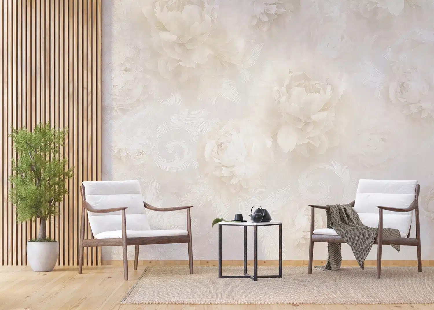 Custom Size Wall Mural Subtle Roses | Premium Non-Woven Wallpaper | FTNXXL1231 4